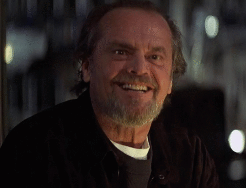 Jack Nicholson slowmo encouraging nod meme